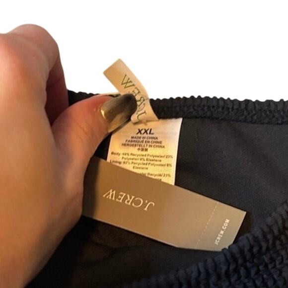 NWT J.Crew XXL Black Textured Hipster Bikini Bottom Full Coverage Swim - Picture 3 of 6